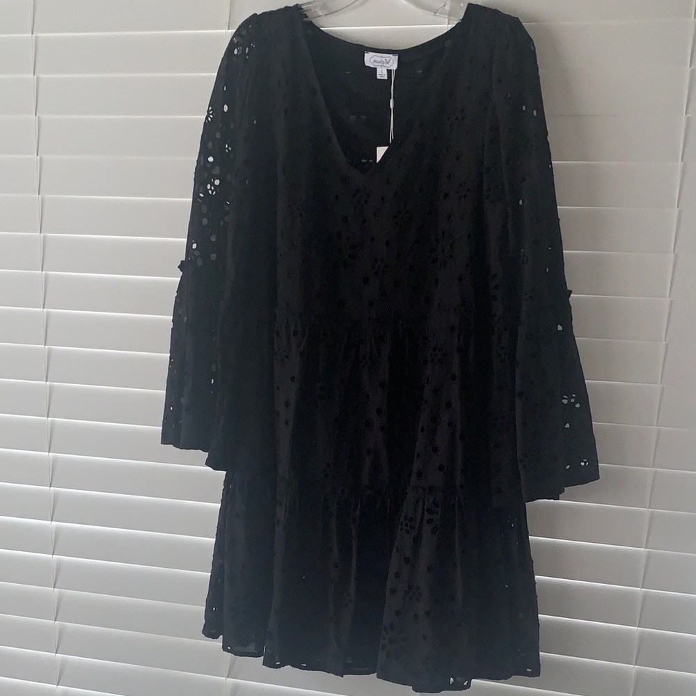 Mud Pie Black Long Sleeve lined Dress